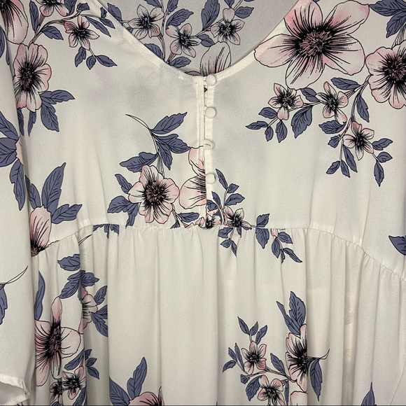 TORRID FLORAL PRINT V NECK BABYDOLL - Picture 3 of 5